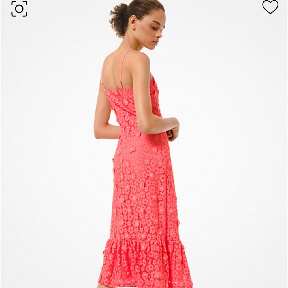 Michael Michael Kors Embellished Coral Peach Size Large Dress - Picture 5 of 14